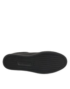 Dolce & Gabbana Black Leather Heart Embellished Sneakers Shoes - Zeiniez