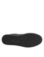 Dolce & Gabbana Black Leather Heart Embellished Sneakers Shoes - Zeiniez