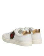Dolce & Gabbana White Heart Embellished Sneakers Shoes - Zeiniez