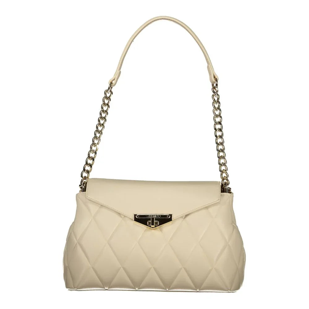 Mario Valentino Beige Polyurethane Women Shoulder Bag - Zeiniez