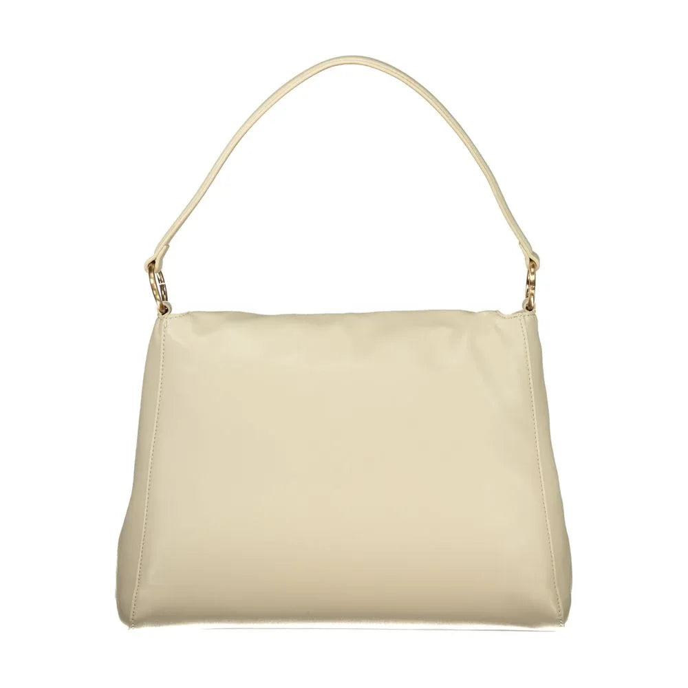 Mario Valentino Beige Polyurethane Women Shoulder Bag - Zeiniez