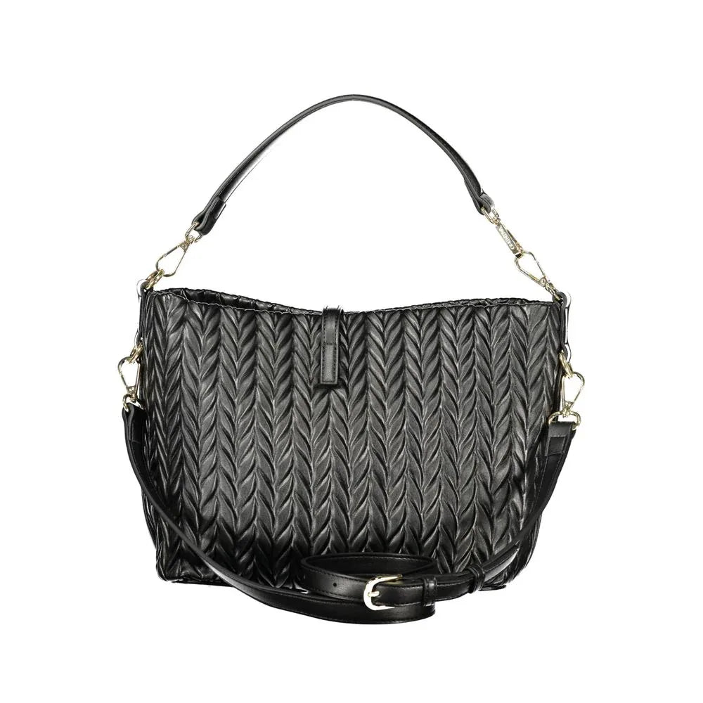 Mario Valentino Black Polyurethane Women's Shoulder Bag - Zeiniez