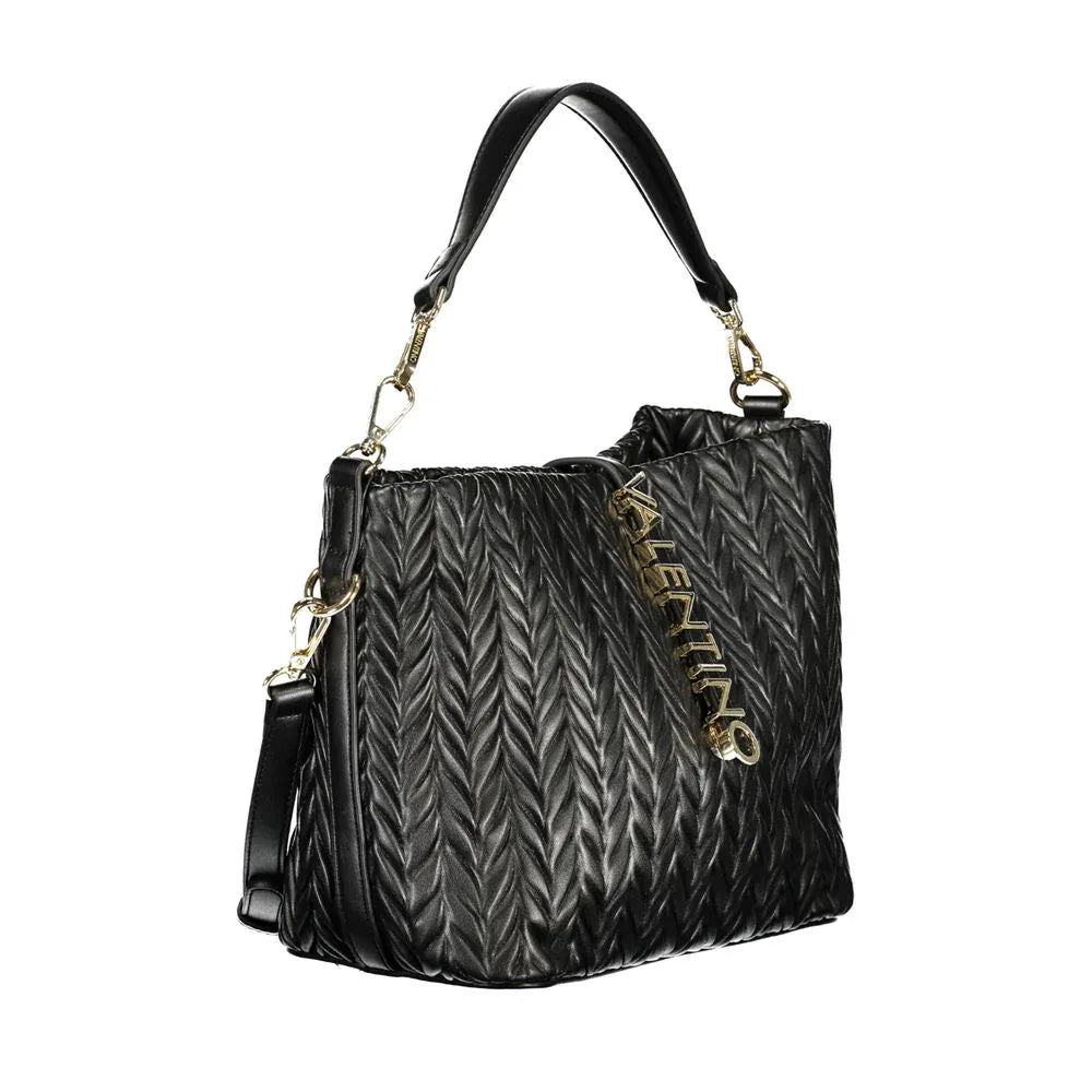 Mario Valentino Black Polyurethane Women's Shoulder Bag - Zeiniez