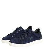 Dolce & Gabbana Blue Leather Suede Low Top Sneakers Shoes - Zeiniez