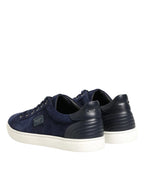 Dolce & Gabbana Blue Leather Suede Low Top Sneakers Shoes - Zeiniez