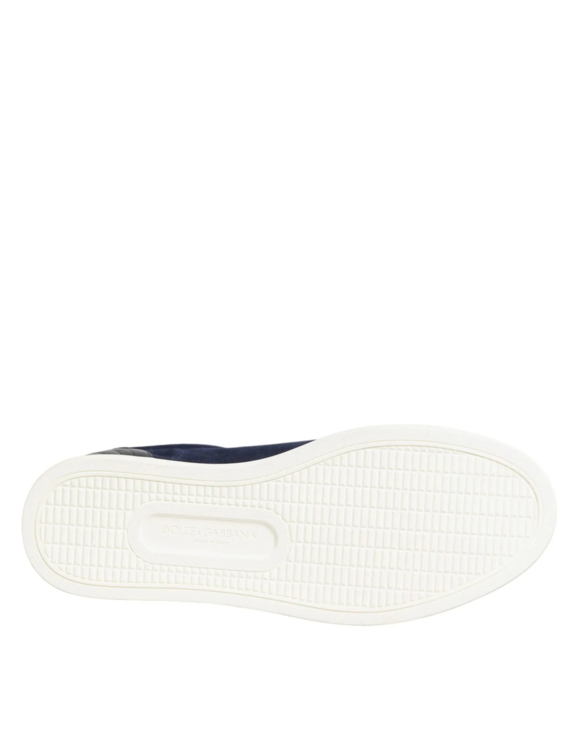 Dolce & Gabbana Blue Leather Suede Low Top Sneakers Shoes - Zeiniez