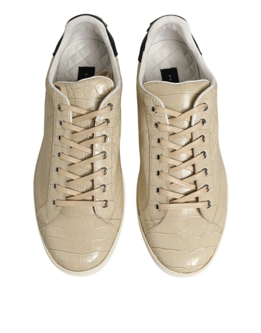 Dolce & Gabbana Beige London Low Top Leather Sneakers Shoes - Zeiniez