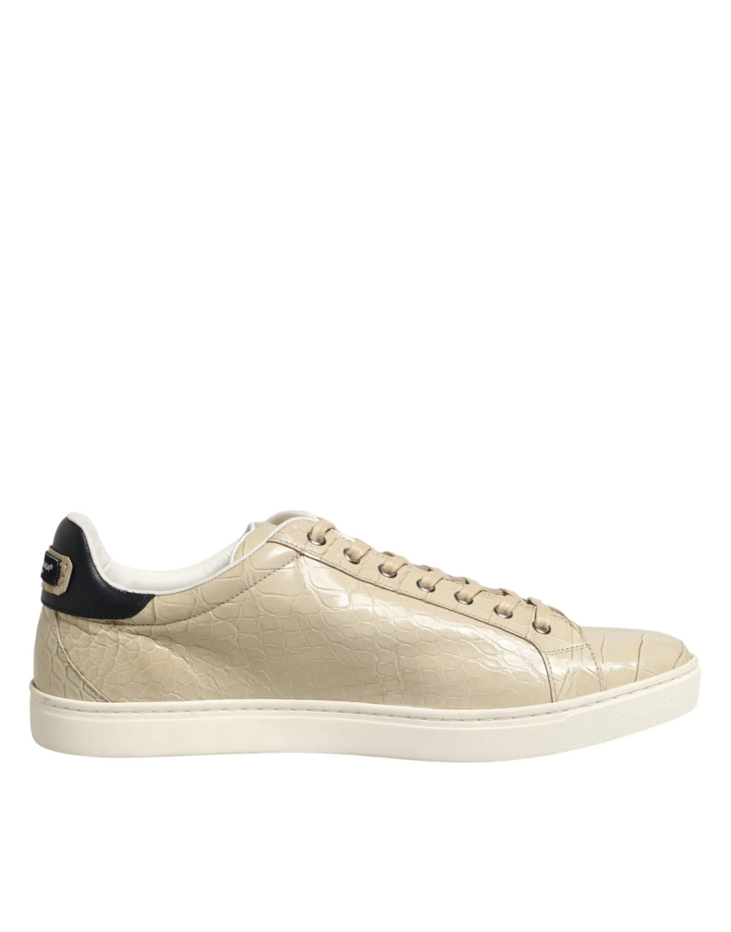 Dolce & Gabbana Beige London Low Top Leather Sneakers Shoes - Zeiniez