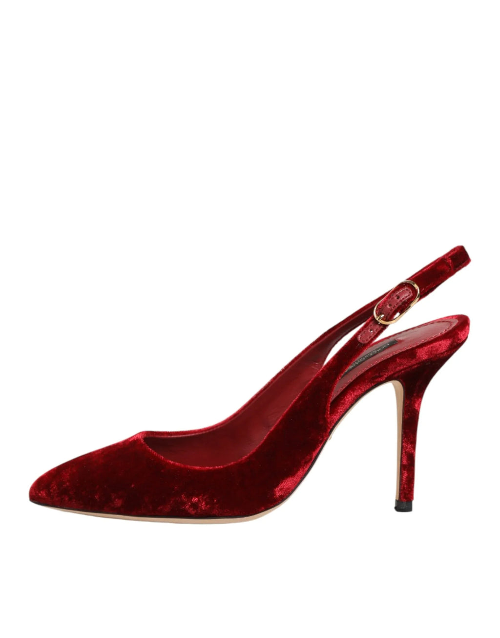 Dolce & Gabbana Red Suede High Heels Slingbacks Sandals Shoes - Zeiniez