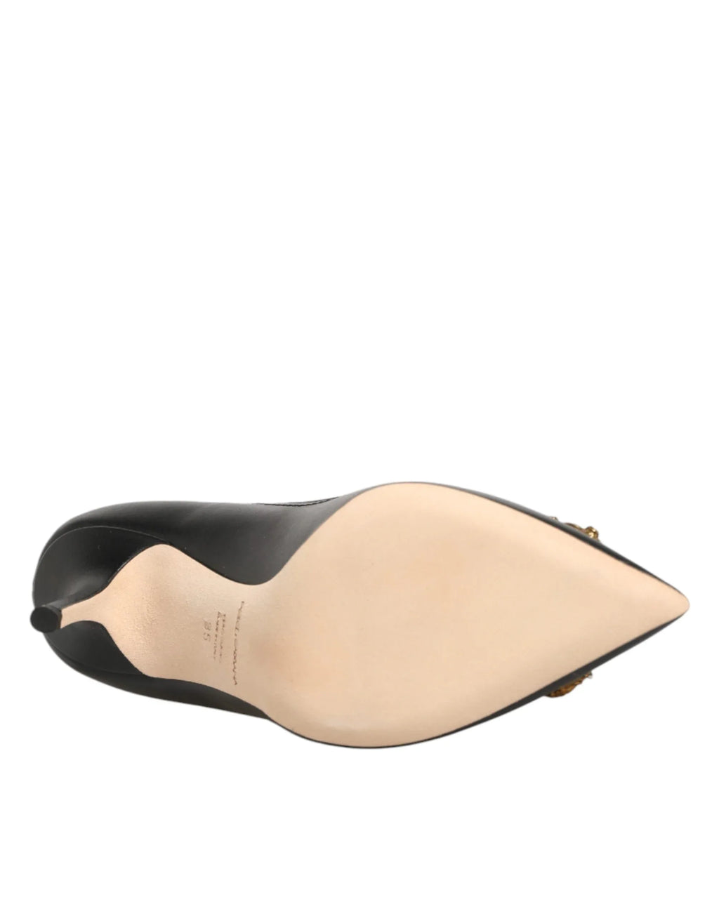 Dolce & Gabbana Black Leather DG Amore Heels Pumps Shoes - Zeiniez