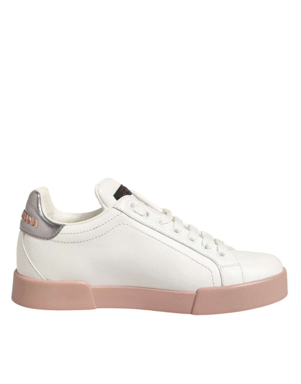 Dolce & Gabbana White Leather Sacred Heart Sneakers Shoes - Zeiniez