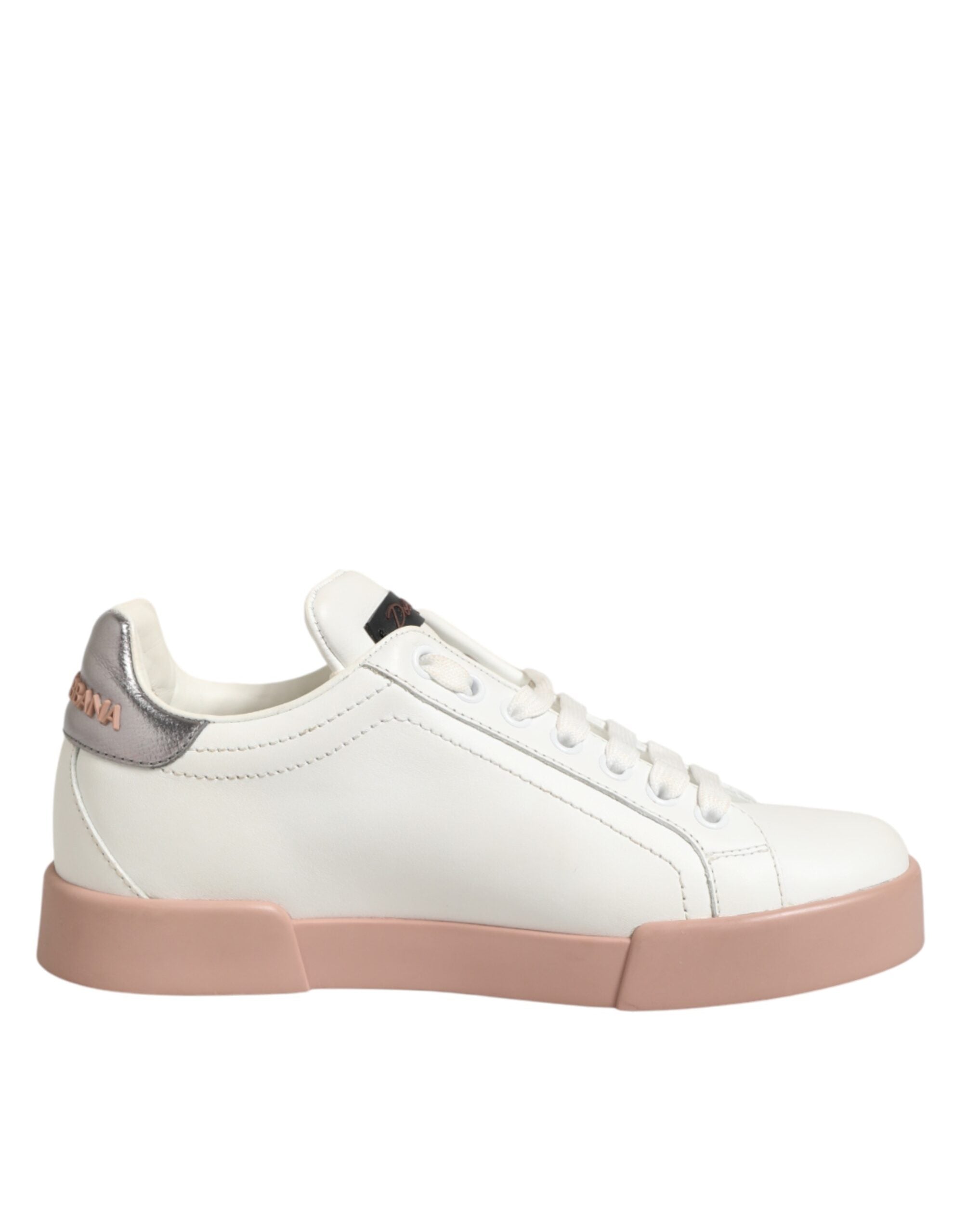 Dolce & Gabbana White Leather Sacred Heart Sneakers Shoes - Zeiniez