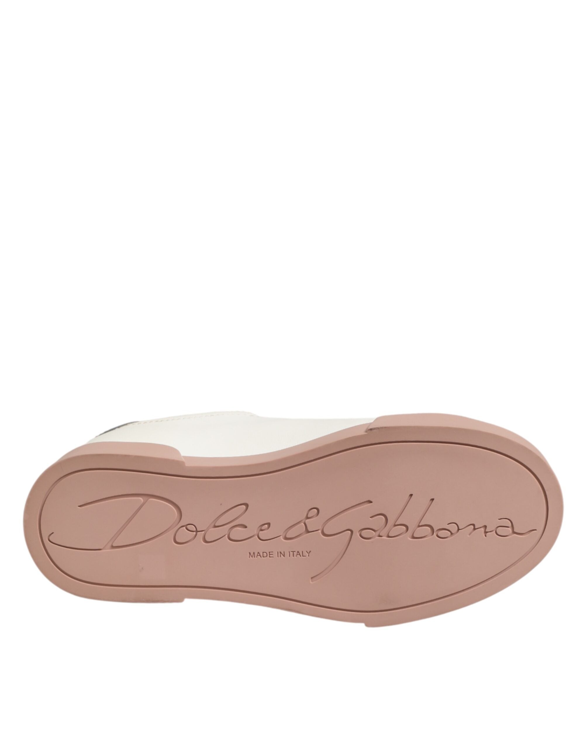 Dolce & Gabbana White Leather Sacred Heart Sneakers Shoes - Zeiniez