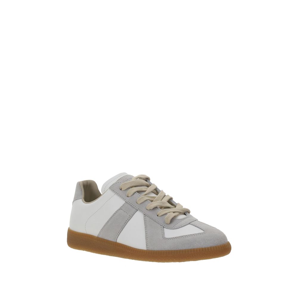 Margiela White Calf Leather Bos Taurus Low Top Sneakers - Zeiniez