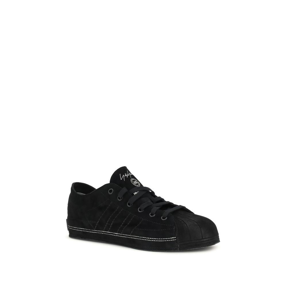 Y-3 Black Leather Low Top Sneakers - Zeiniez
