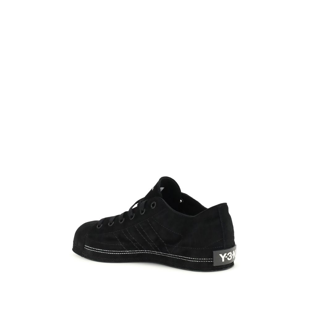 Y-3 Black Leather Low Top Sneakers - Zeiniez