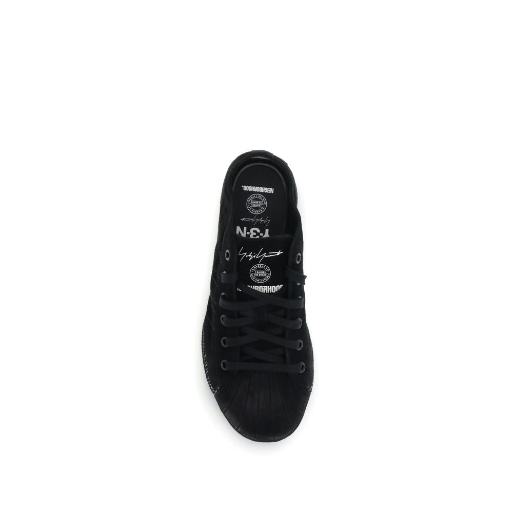 Y-3 Black Leather Low Top Sneakers - Zeiniez
