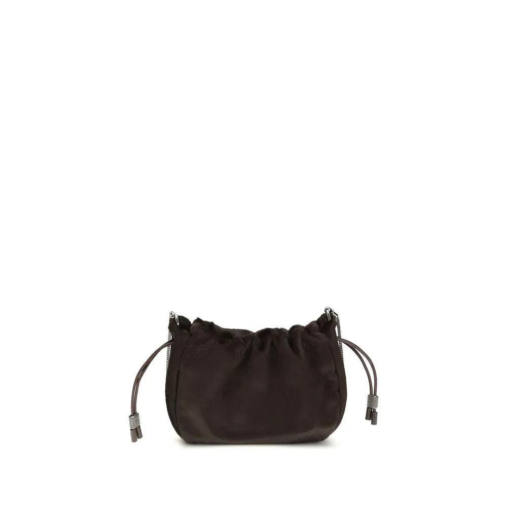 Brunello Cucinelli Brown Fur Shoulder Bag - Zeiniez