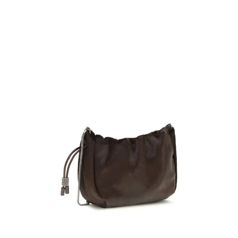 Brunello Cucinelli Brown Fur Shoulder Bag - Zeiniez