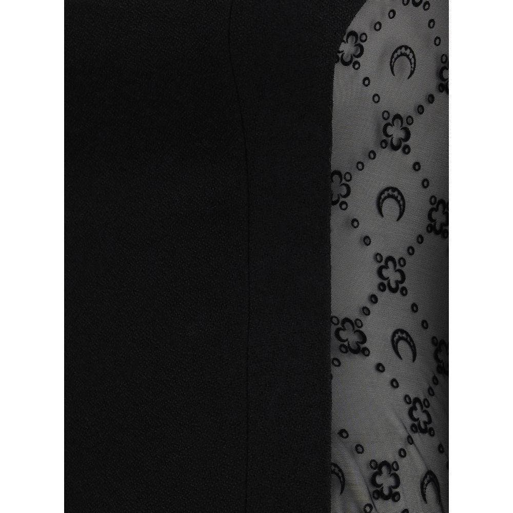 Marine Serre Black Fleece Wool Casual Dress