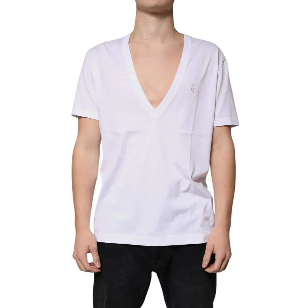 Dolce & Gabbana White Cotton T-Shirt - Zeiniez