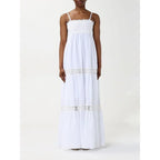 Kaos White Cotton Casual Dress - Zeiniez