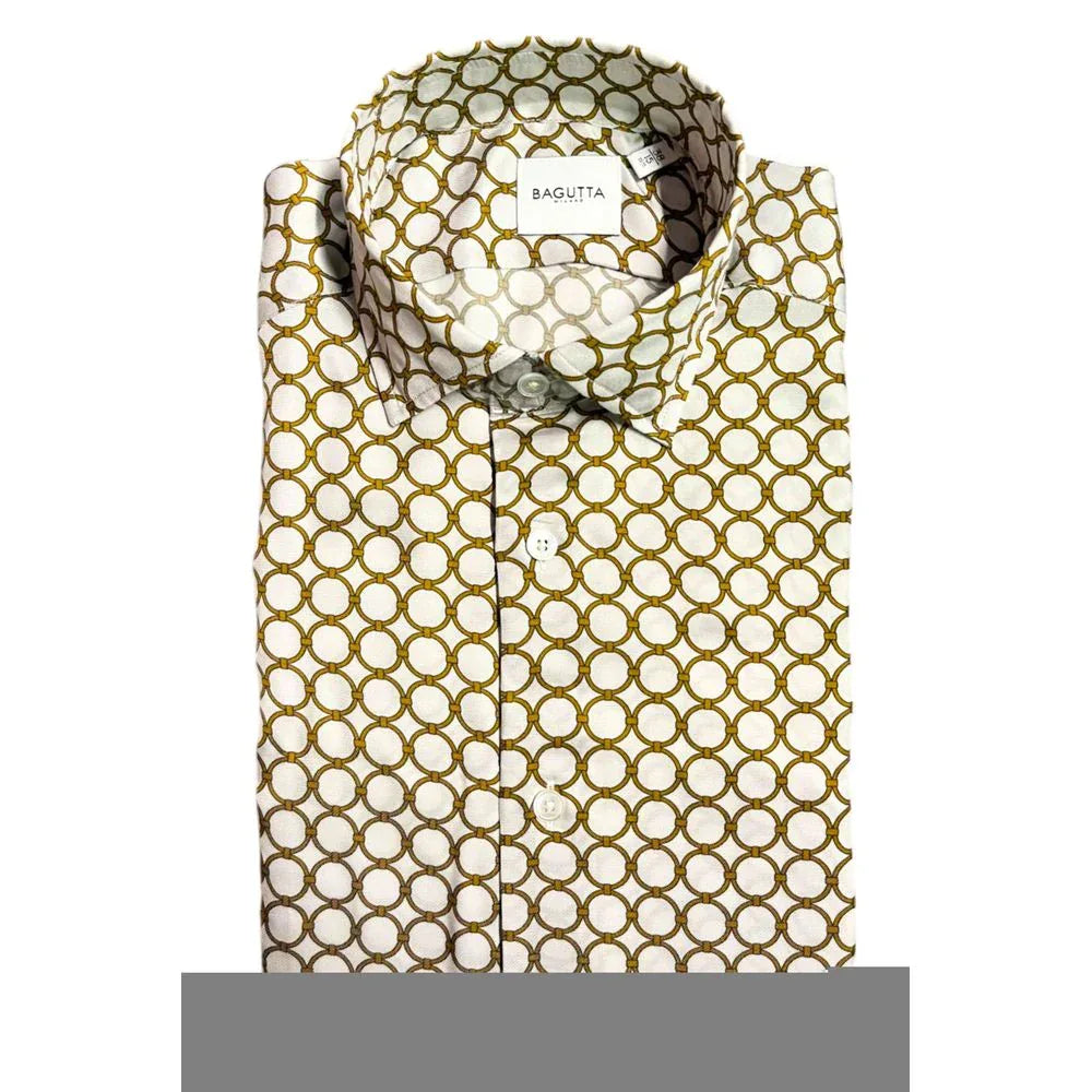 Bagutta White Viscose Men Shirt - Zeiniez