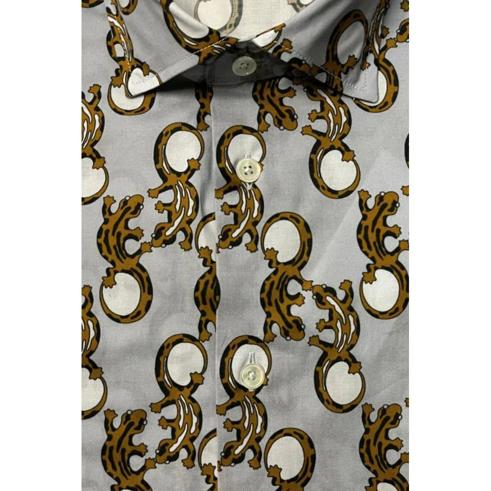 Bagutta Multicolor Cotton Men Shirt - Zeiniez