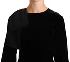 N.21 Sheath A-line Black Viscose Long Sleeves Round Neck Mini Dress - Zeiniez