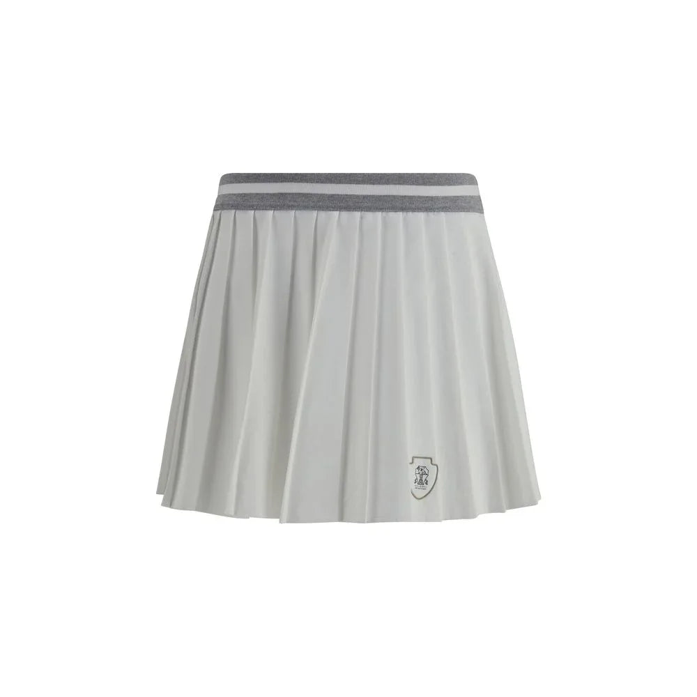 Brunello Cucinelli White Polyester Mini Skirt - Zeiniez