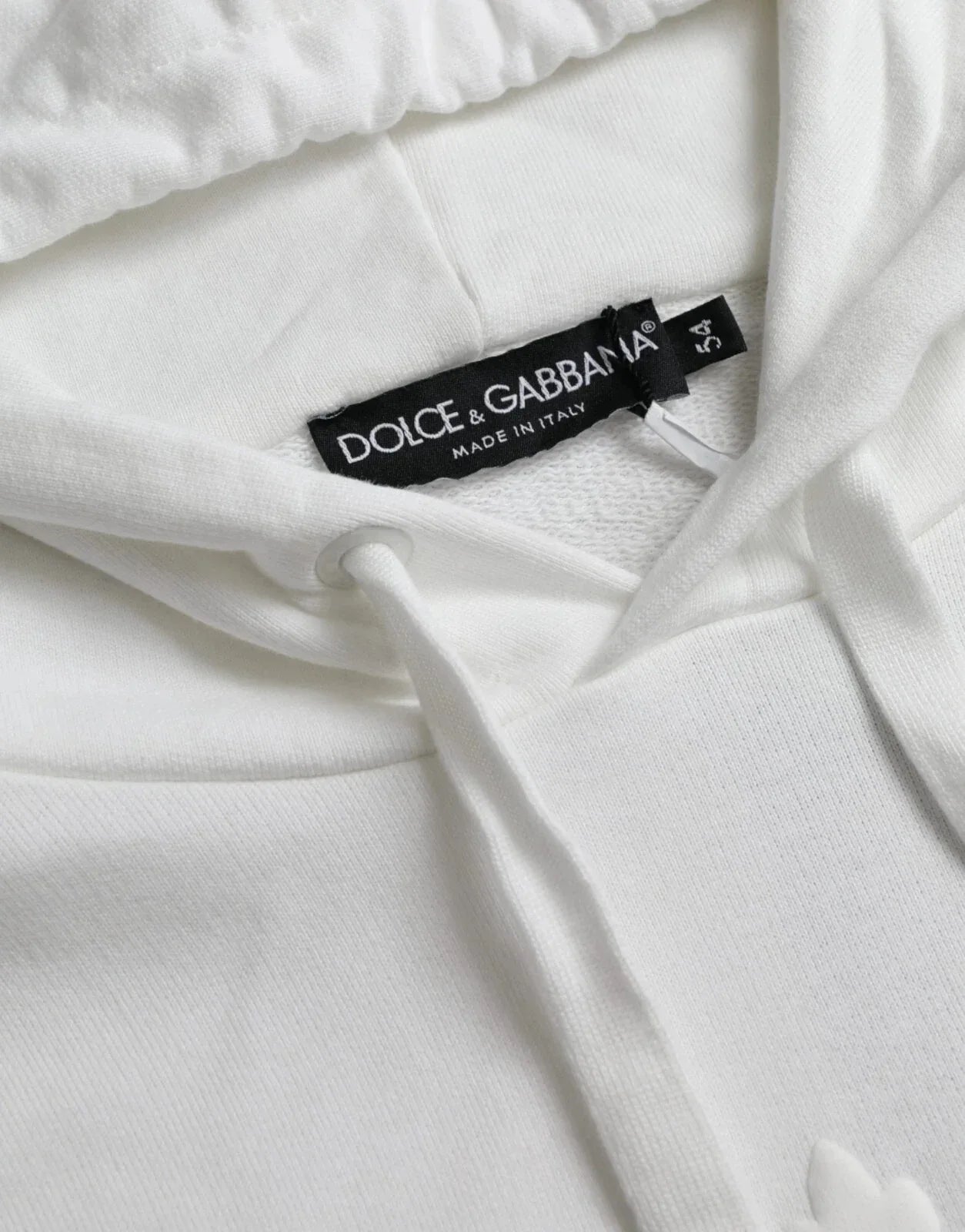 Dolce & Gabbana White Cotton Hooded Pullover Sweatshirt Men - Zeiniez