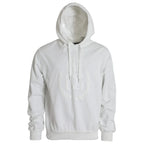 Dolce & Gabbana White Cotton Hooded Pullover Sweatshirt Men - Zeiniez