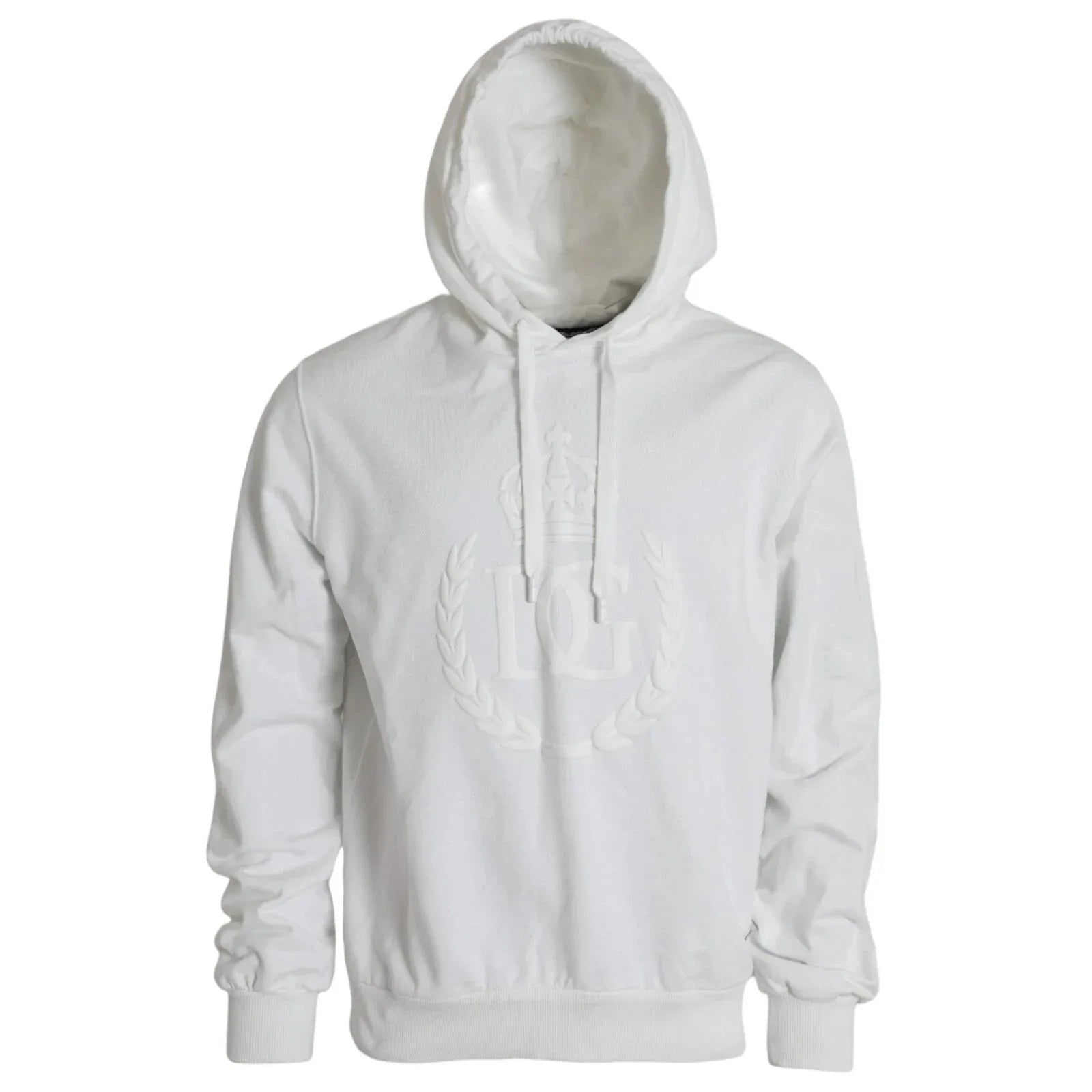 Dolce & Gabbana White Cotton Hooded Pullover Sweatshirt Men - Zeiniez