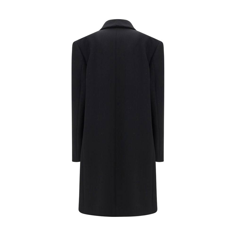 The Row Black Fleece Wool Coat