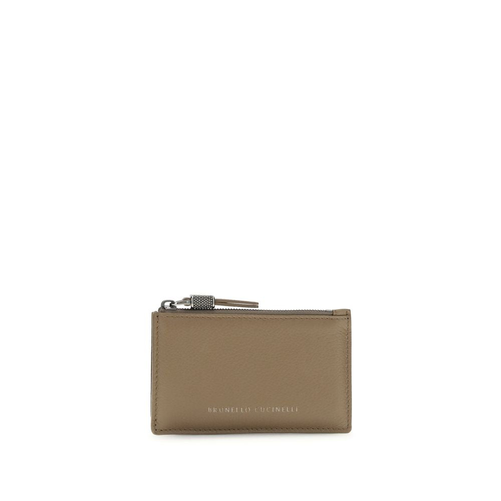 Brunello Cucinelli Beige Calf Leather Bos Taurus Wallet Brunello Cucinelli