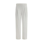 Brunello Cucinelli White Cotton Dress Pants - Zeiniez