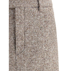 Brunello Cucinelli Brown Fleece Wool Long Skirt