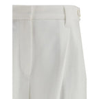 Brunello Cucinelli White Cotton Dress Pants - Zeiniez