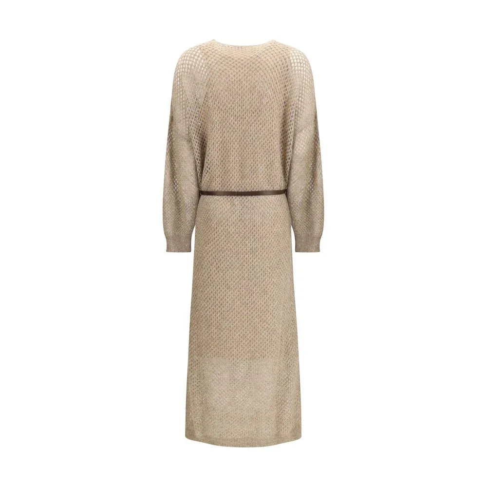Brunello Cucinelli Beige Mohair Casual Dress - Zeiniez