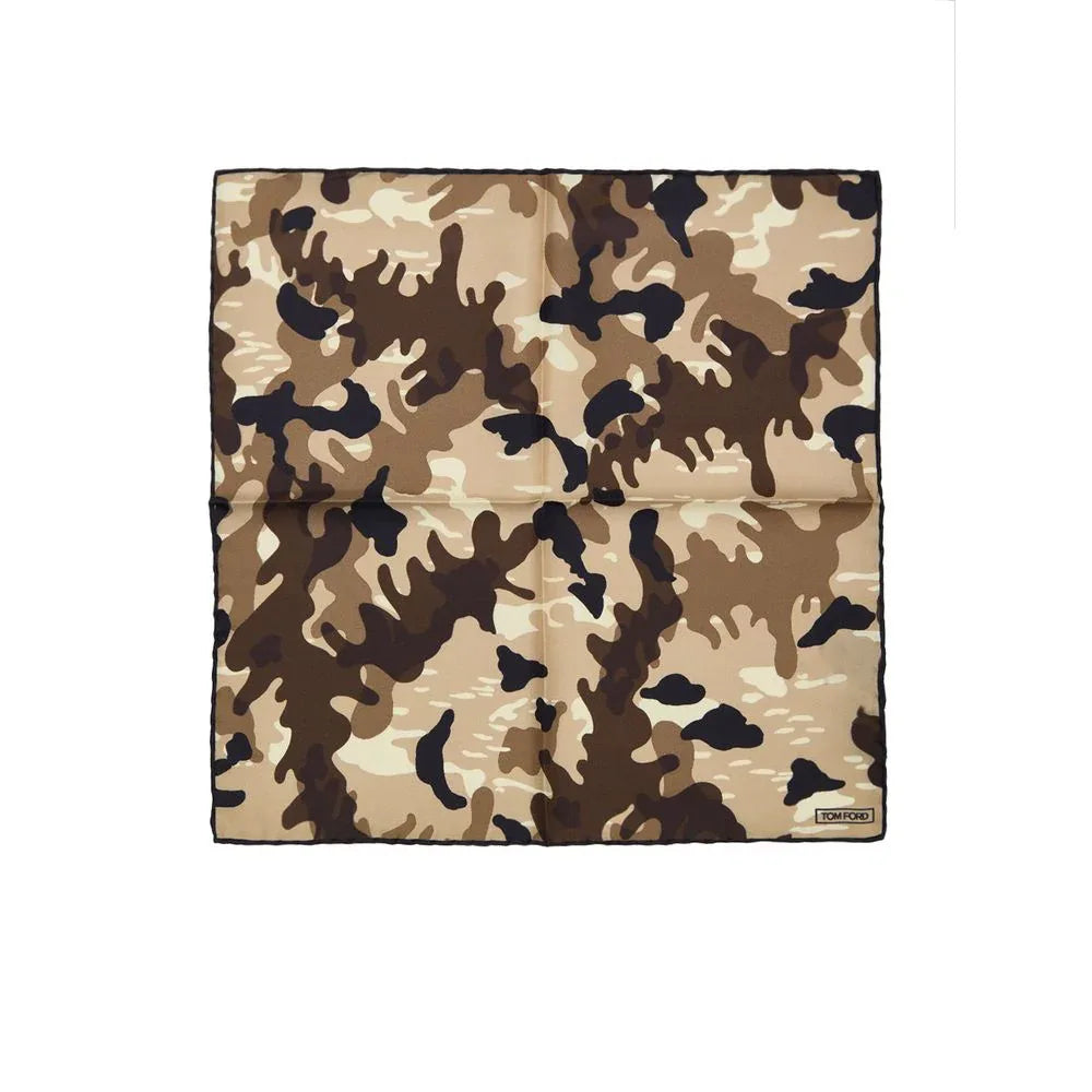 Tom Ford Beige Silk Pocket Square - Zeiniez