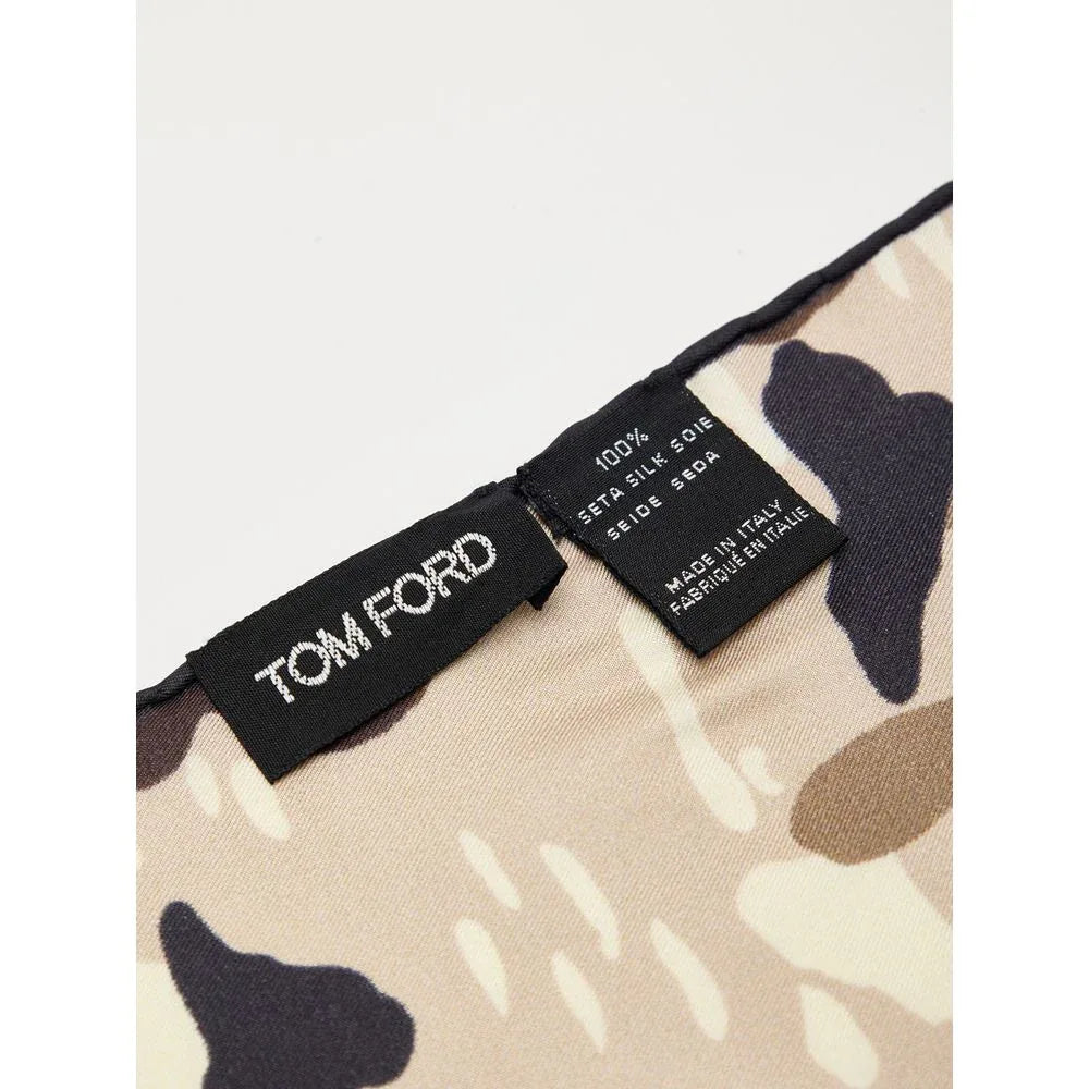 Tom Ford Beige Silk Pocket Square - Zeiniez
