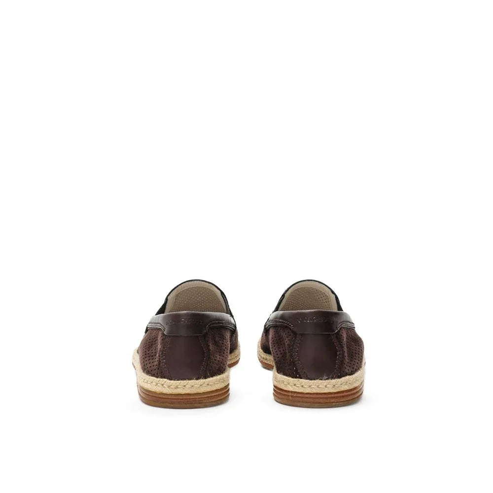 Dolce & Gabbana Brown Suede Leather Espadrilles - Zeiniez