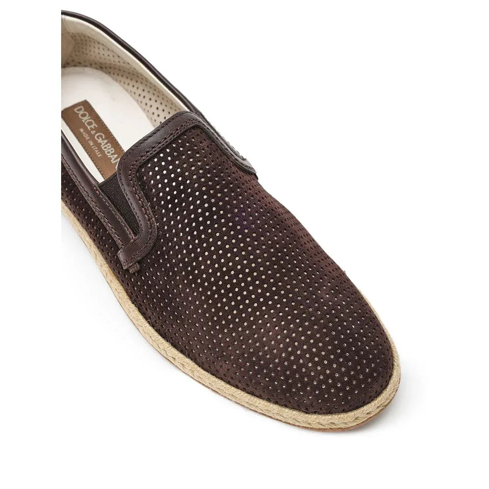 Dolce & Gabbana Brown Suede Leather Espadrilles - Zeiniez