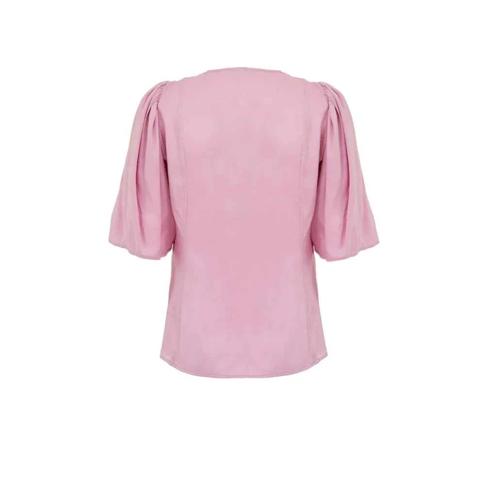 Ganni Pink Satin Tank Tops - Zeiniez