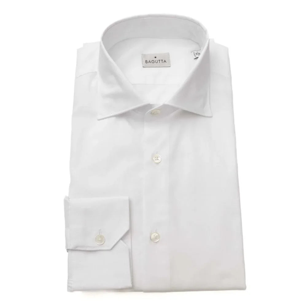Bagutta White Cotton Dress Shirt - Zeiniez