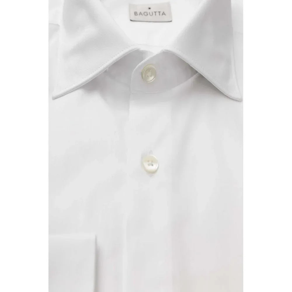Bagutta White Cotton Dress Shirt - Zeiniez