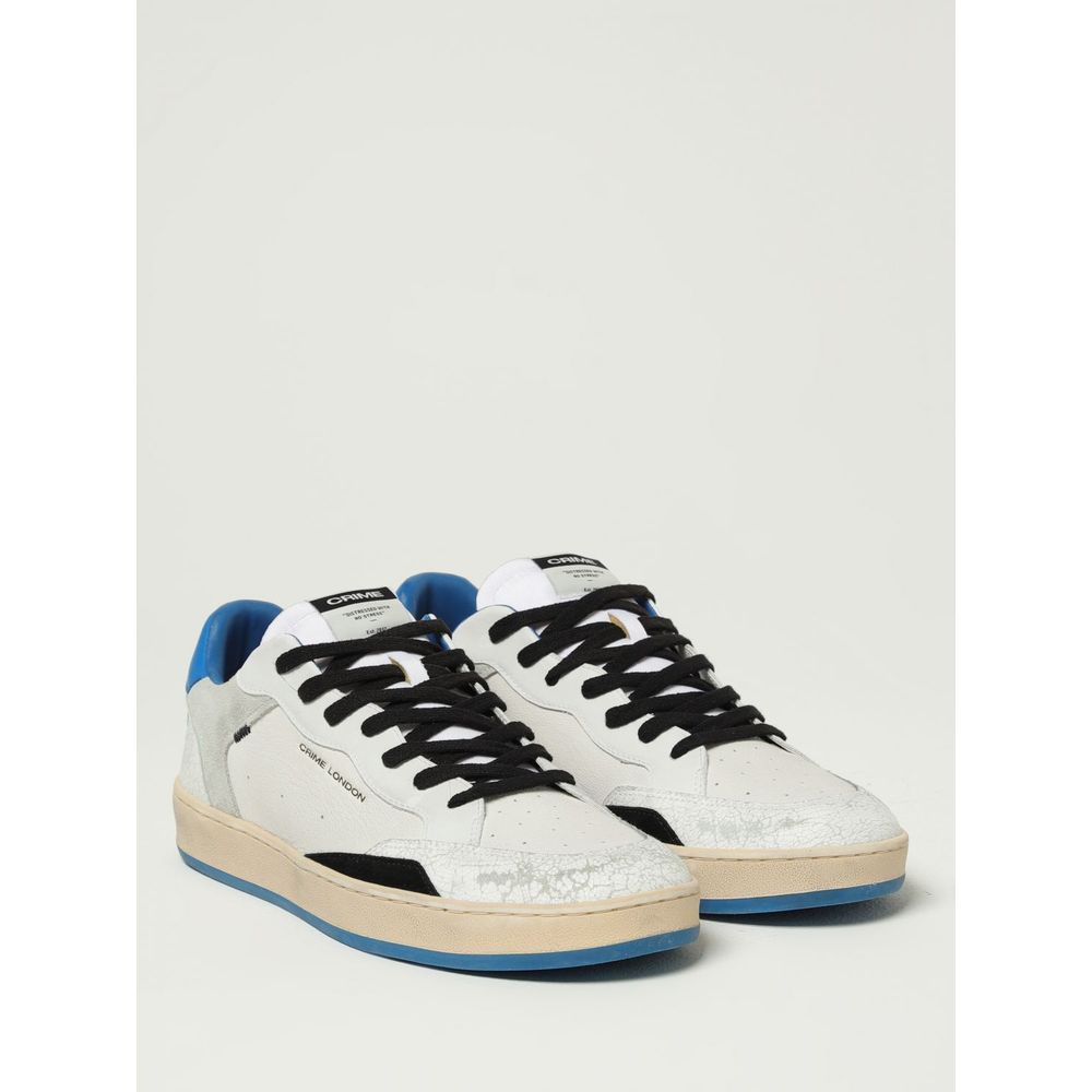 Crime London White Leather Low Top Sneakers - Zeiniez