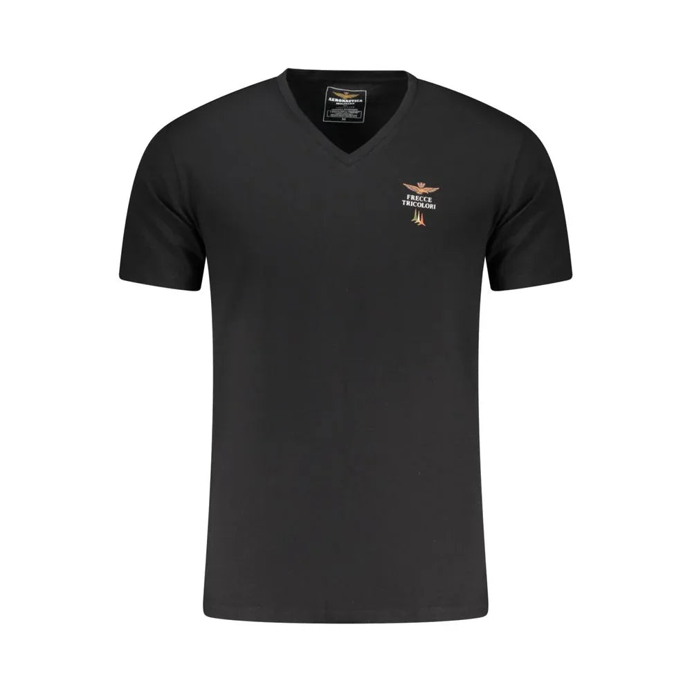 Aeronautica Militare Black Cotton Men's T-Shirt - Zeiniez