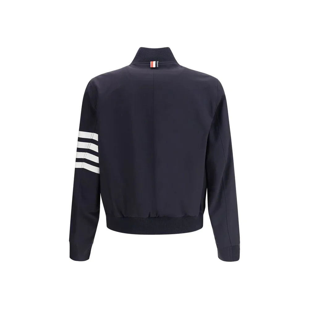 Thom Browne Blue Wool Bomber - Zeiniez