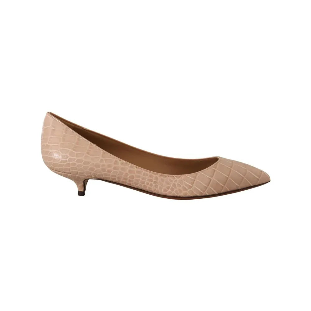 Dolce & Gabbana Beige Leather Platform Pumps - Zeiniez